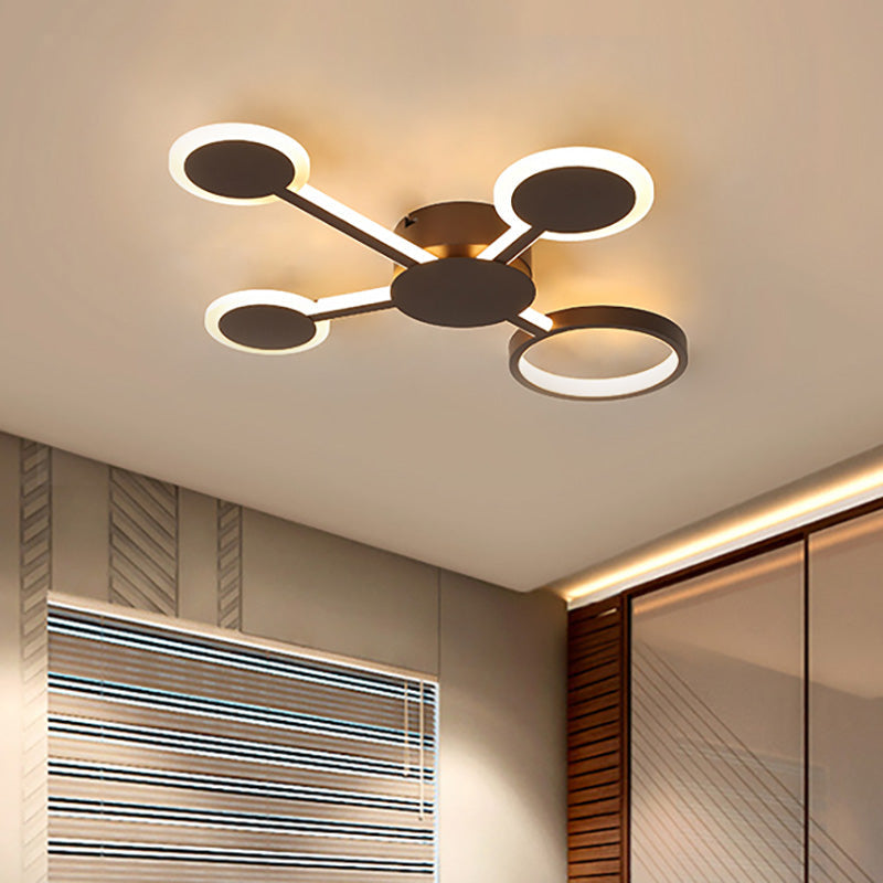 Modern Acrylic Sputnik Flush Mount Light - 4/5/6 Lights -White/Warm LED