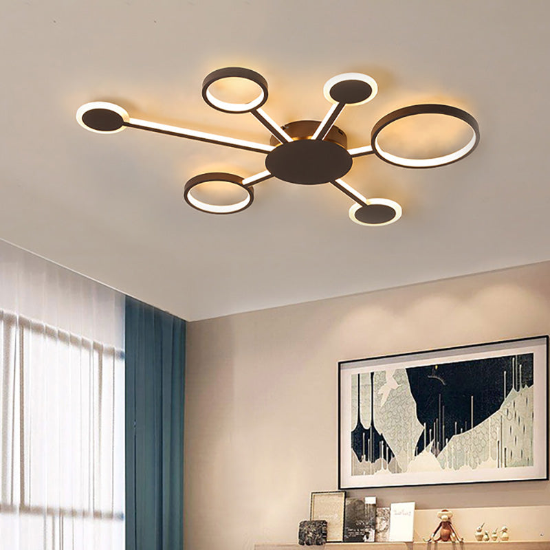 Modern Acrylic Sputnik Flush Mount Light - 4/5/6 Lights -White/Warm LED
