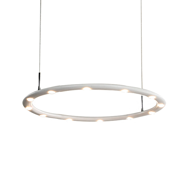 Lustre moderne à LED en acrylique à 1/2 niveaux en noir/blanc pour chambre à coucher : éclairage chaud/blanc