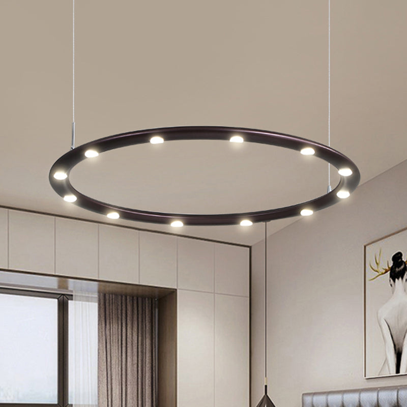 Lustre moderne à LED en acrylique à 1/2 niveaux en noir/blanc pour chambre à coucher : éclairage chaud/blanc