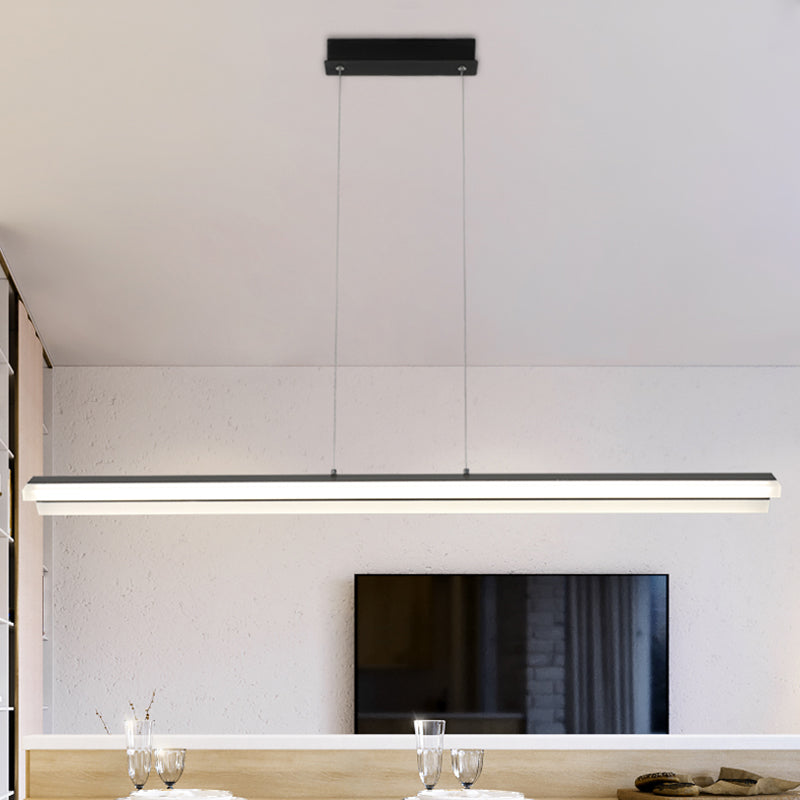 Modern Rectangular Pendant LED Ceiling Lamp for Dining Room in Warm/White Light, 27.5"/35.5"/43" Wide