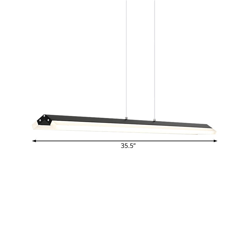 Modern Rectangular Pendant LED Ceiling Lamp for Dining Room in Warm/White Light, 27.5"/35.5"/43" Wide