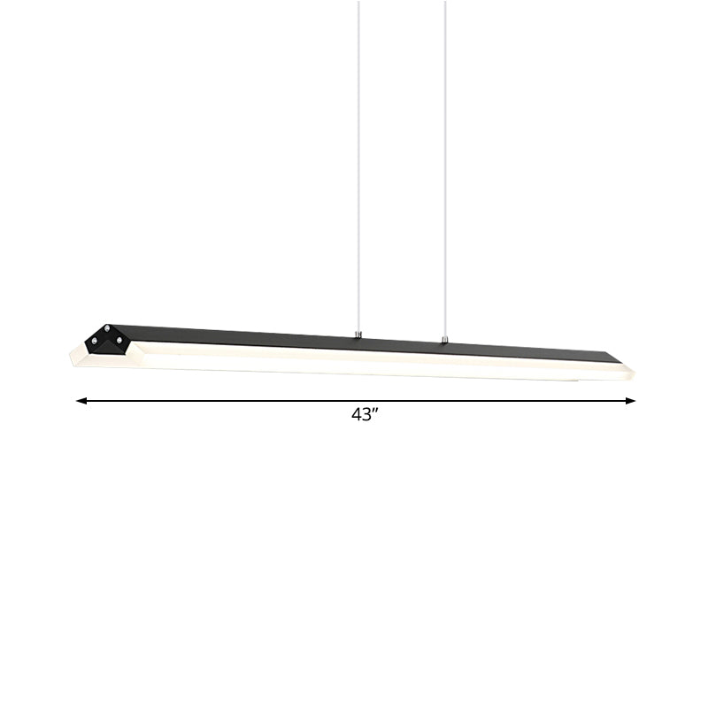 Modern Rectangular Pendant LED Ceiling Lamp for Dining Room in Warm/White Light, 27.5"/35.5"/43" Wide