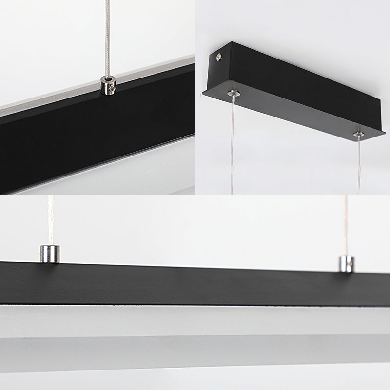 Modern Rectangular Pendant LED Ceiling Lamp for Dining Room in Warm/White Light, 27.5"/35.5"/43" Wide