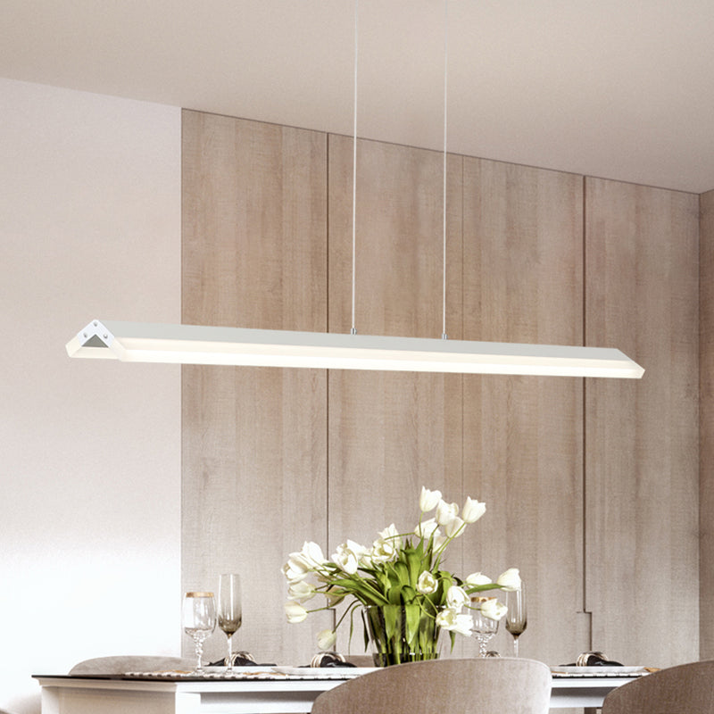 Modern Rectangular Pendant Lighting - Acrylic Black/White Led Ceiling Lamp For Dining Room