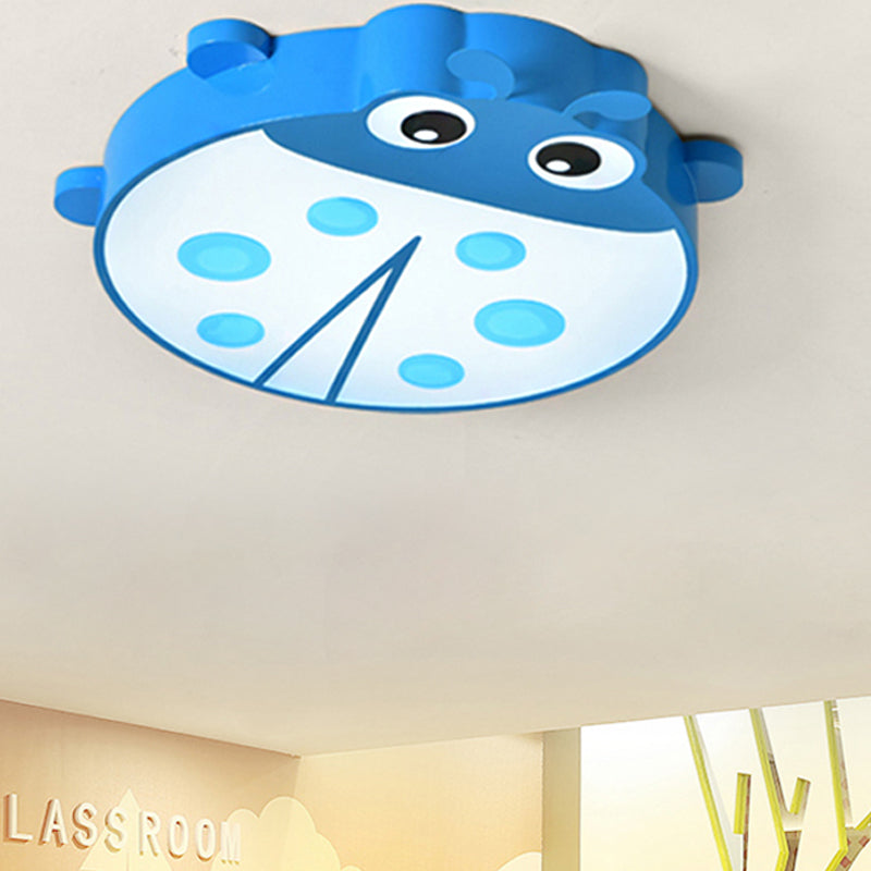 Baby Room Cartoon Ladybug Ceiling Mount Light - Slim Acrylic & Metal Lamp