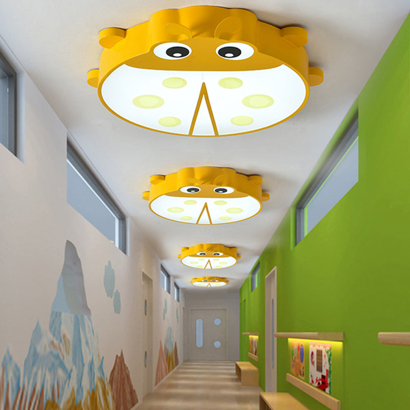 Baby Room Cartoon Ladybug Ceiling Mount Light - Slim Acrylic & Metal Lamp