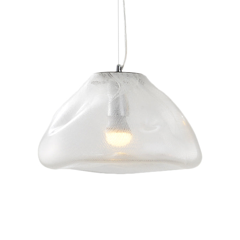 Modern Glass Pendant Light - Irregular Melt Design - Silver/Red/Blue - Living Room Ceiling Light - 8"/12" Wide
