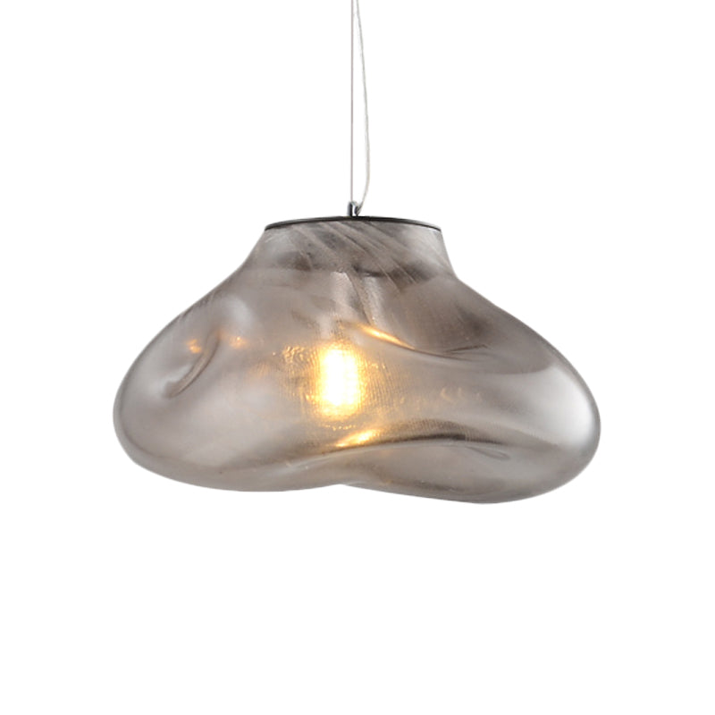 Modern Glass Pendant Light - Irregular Melt Design - Silver/Red/Blue - Living Room Ceiling Light - 8"/12" Wide