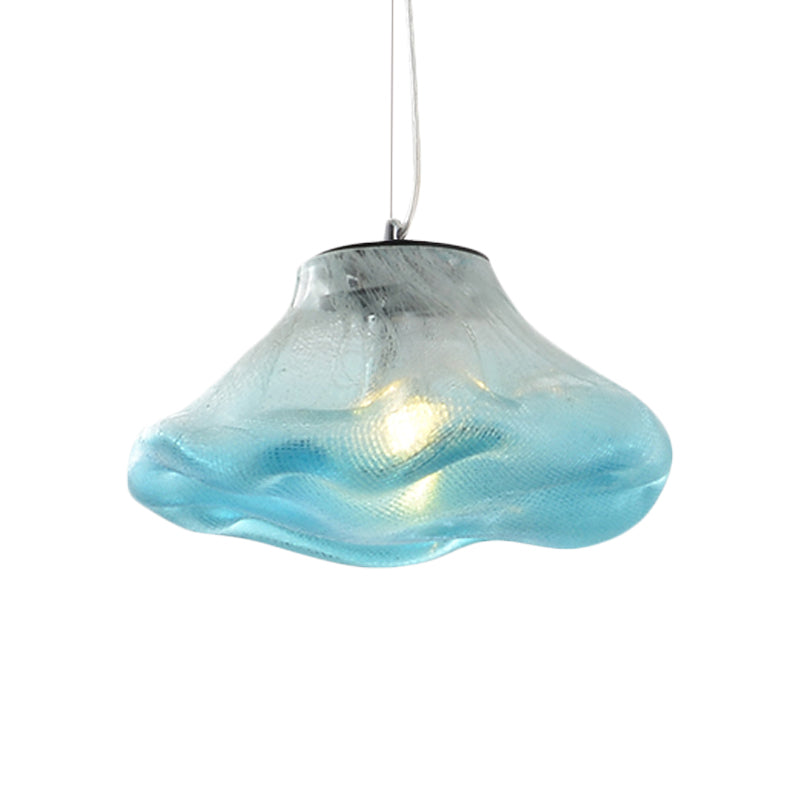 Modern Glass Pendant Light - Irregular Melt Design - Silver/Red/Blue - Living Room Ceiling Light - 8"/12" Wide