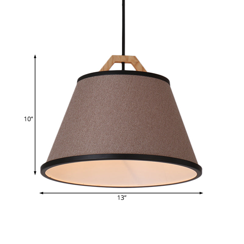 Minimalist Barrel Pendant Light in Gray/Flaxen - Elegant Dining Room Suspension Light