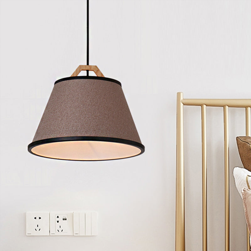 Minimalist Barrel Pendant Light in Gray/Flaxen - Elegant Dining Room Suspension Light