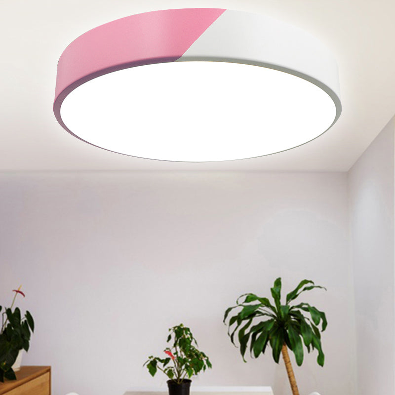 Sleek Round Flush Mount Nordic Design Ceiling Lamp with Acrylic Shade for Dining Room
