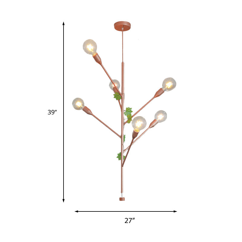 Lampe à suspension moderne en métal - 3/6 lumières - Doré/or rose - Idéal pour la salle à manger