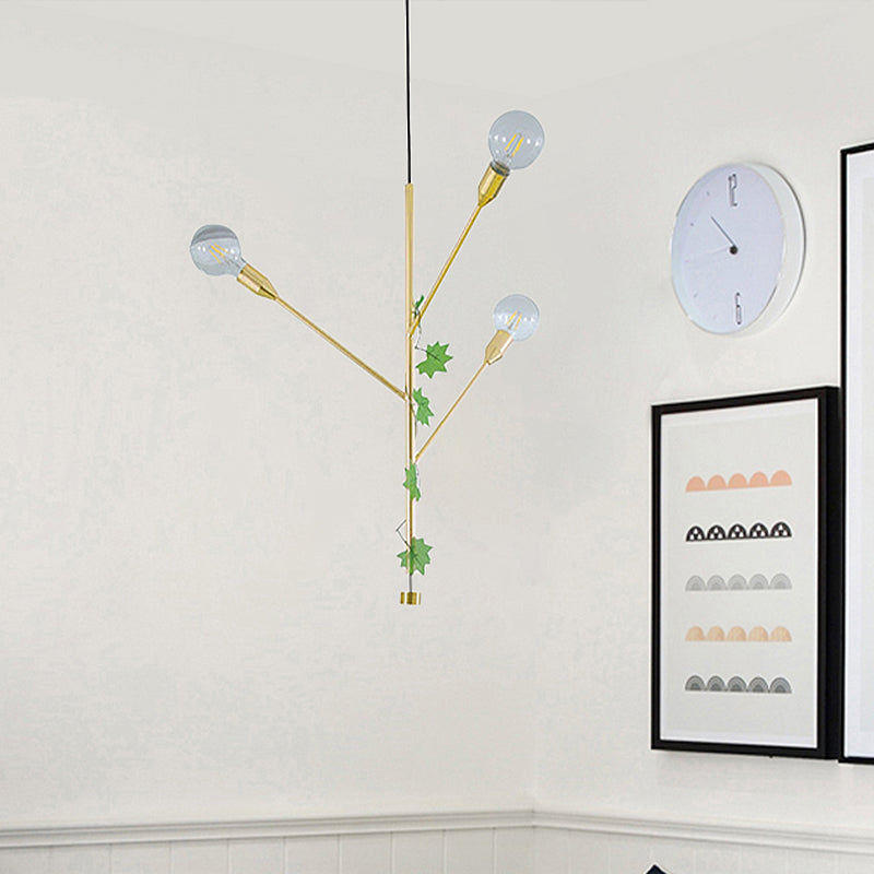 Lampe à suspension moderne en métal - 3/6 lumières - Doré/or rose - Idéal pour la salle à manger