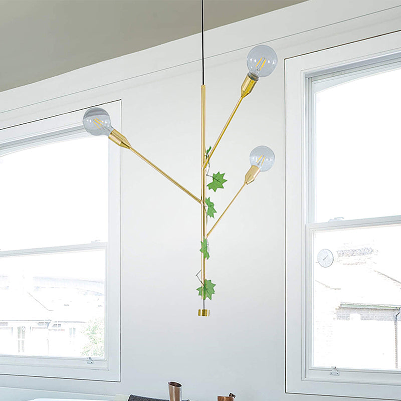 Modern Metal Pendant Lamp - Branch Design With 3/6 Lights In Gold/Rose Gold Cluster Perfect For
