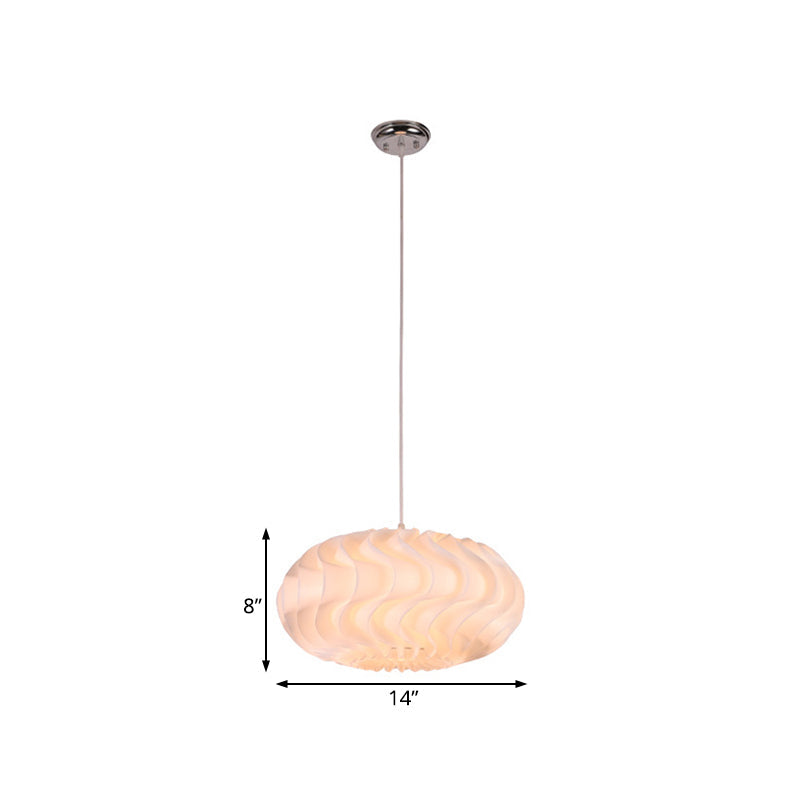 Simple Style Acrylic Meringue Pendant Light - 1 Light White Ceiling Pendant, 14"/16"/19.5" Wide