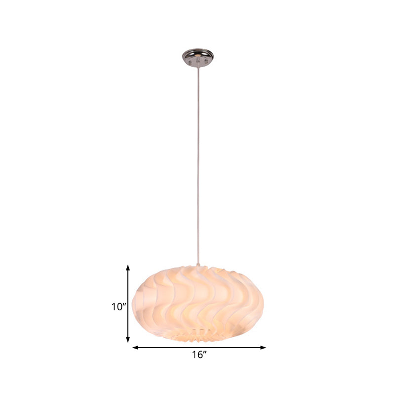 Simple Style Acrylic Meringue Pendant Light - 1 Light White Ceiling Pendant, 14"/16"/19.5" Wide