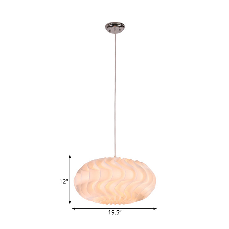 Simple Style Acrylic Meringue Pendant Light - 1 Light White Ceiling Pendant, 14"/16"/19.5" Wide