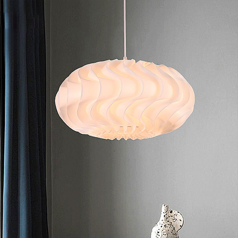 Simple Style Acrylic Meringue Pendant Light - 1 Light White Ceiling Pendant, 14"/16"/19.5" Wide