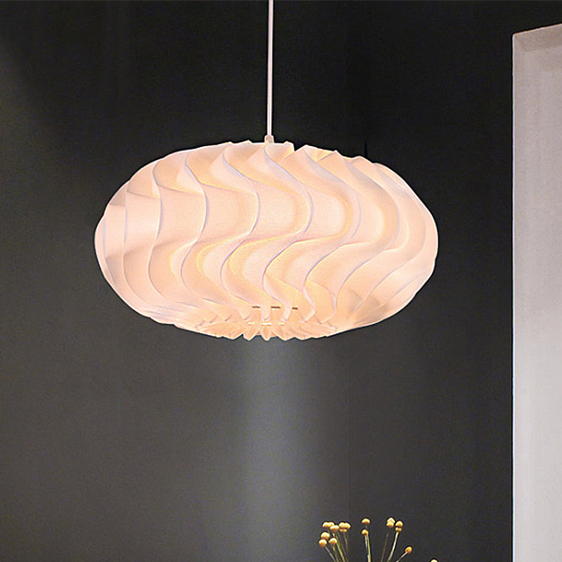 Simple Style Acrylic Meringue Pendant Light - 1 Light White Ceiling Pendant, 14"/16"/19.5" Wide