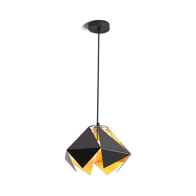 Modern Geometric Glass Hanging Ceiling Light - 1-Light Black Design For Dining Room 8.5 Or 12.5 Wide