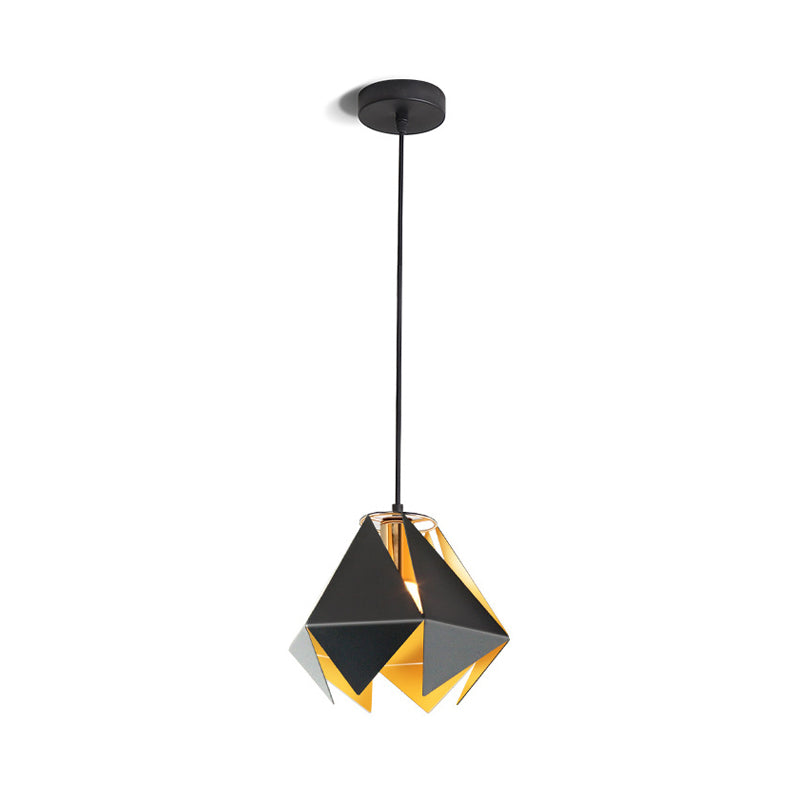 Modern Geometric Glass Hanging Ceiling Light - 1-Light Black Design For Dining Room 8.5 Or 12.5 Wide