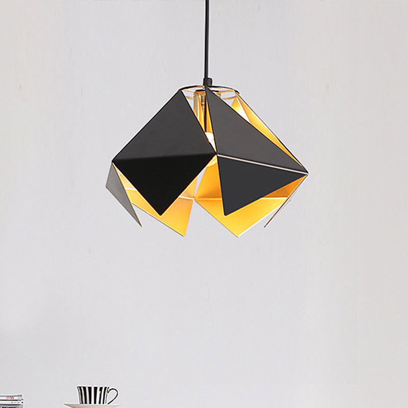 Modern Geometric Glass Hanging Ceiling Light - 1-Light Black Design For Dining Room 8.5 Or 12.5 Wide
