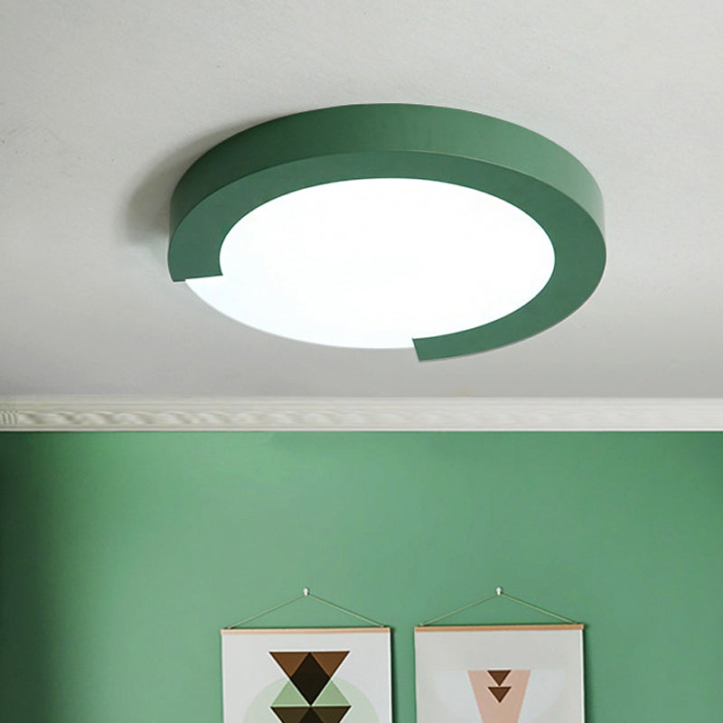 Simple Style Acrylic Ceiling Lamp for Kid's Bedroom with Circular Mount