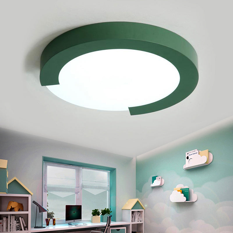 Simple Style Acrylic Ceiling Lamp for Kid's Bedroom with Circular Mount