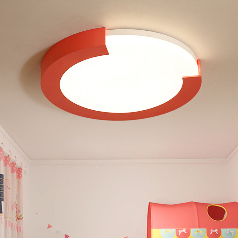 Simple Style Acrylic Ceiling Lamp for Kid's Bedroom with Circular Mount
