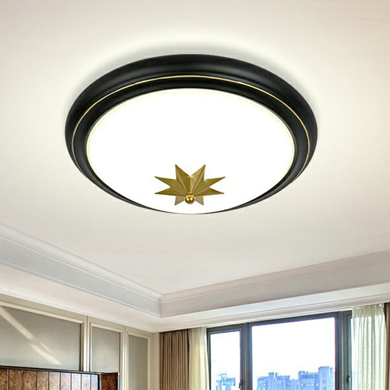 Retro Bowl LED Flush Mount Ceiling Light with Opal Glass - Ideal for Corridor Lighting