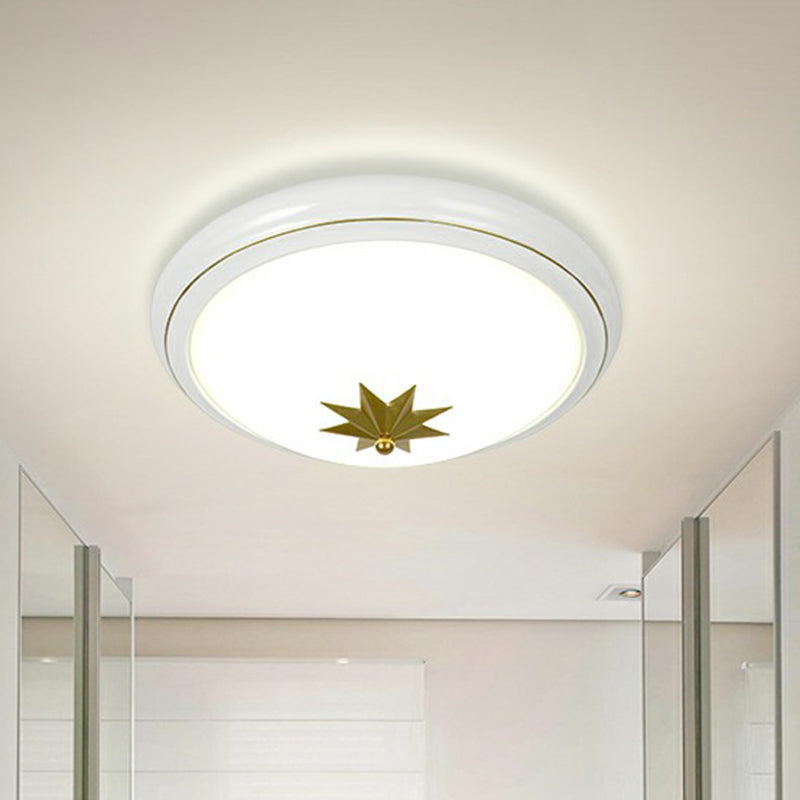 Retro Bowl LED Flush Mount Ceiling Light with Opal Glass - Ideal for Corridor Lighting