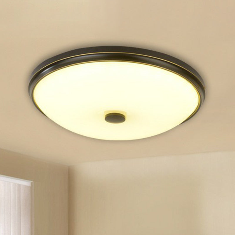 Ultra Thin Milky Glass LED Flush Ceiling Light Fixture for Rustic Bedrooms