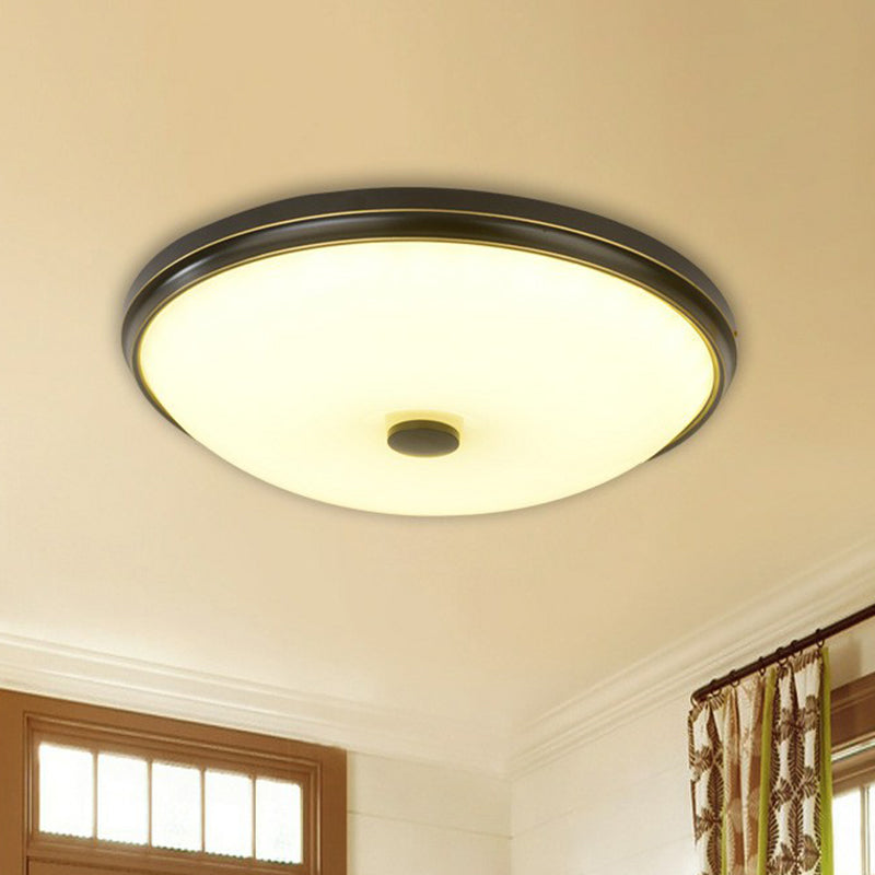 Ultra Thin Milky Glass LED Flush Ceiling Light Fixture for Rustic Bedrooms
