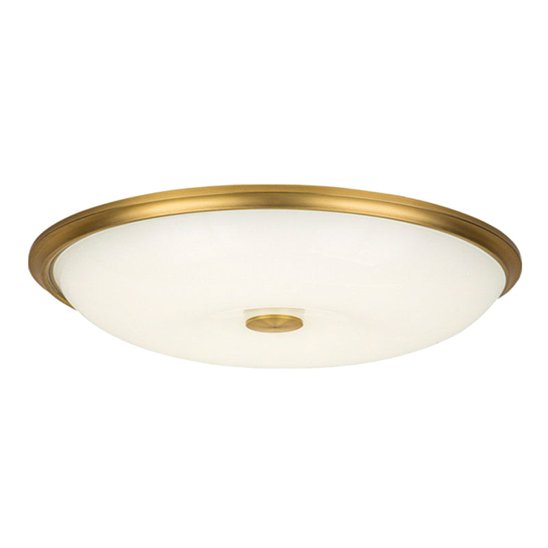 Ultra Thin Milky Glass LED Flush Ceiling Light Fixture for Rustic Bedrooms