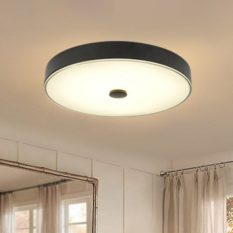 Classic Bedroom LED Flush Mount Lighting: Cream Glass, Round Shape
