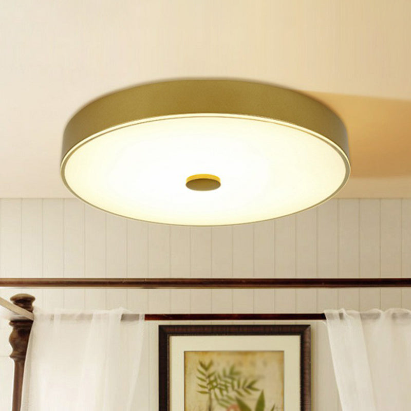 Classic Bedroom LED Flush Mount Lighting: Cream Glass, Round Shape