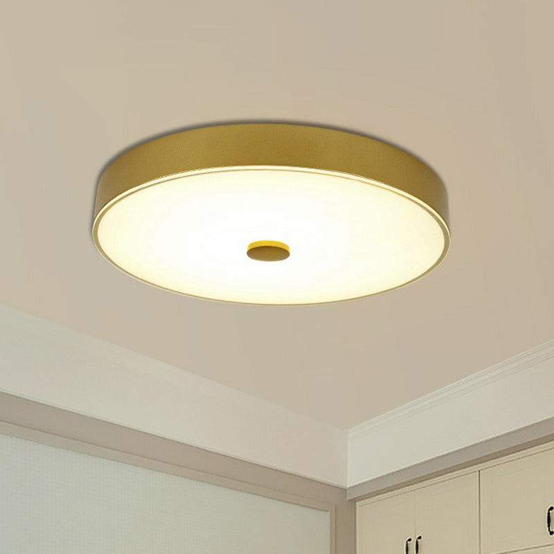 Classic Bedroom LED Flush Mount Lighting: Cream Glass, Round Shape