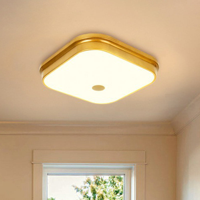 Plafonnier LED en verre opale : luminaire encastré traditionnel à abat-jour carré