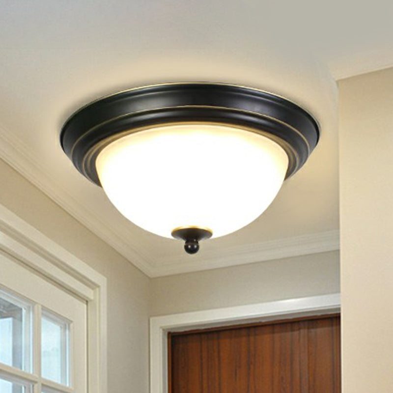 Frost Glass LED Flush Ceiling Light - Vintage Living Room Flush Mount Fixture