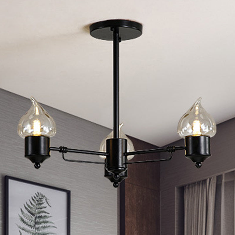 Lustre suspendu cylindrique en verre avec 3/6 lumières industrielles - Idéal pour le salon, comprend un auvent rond