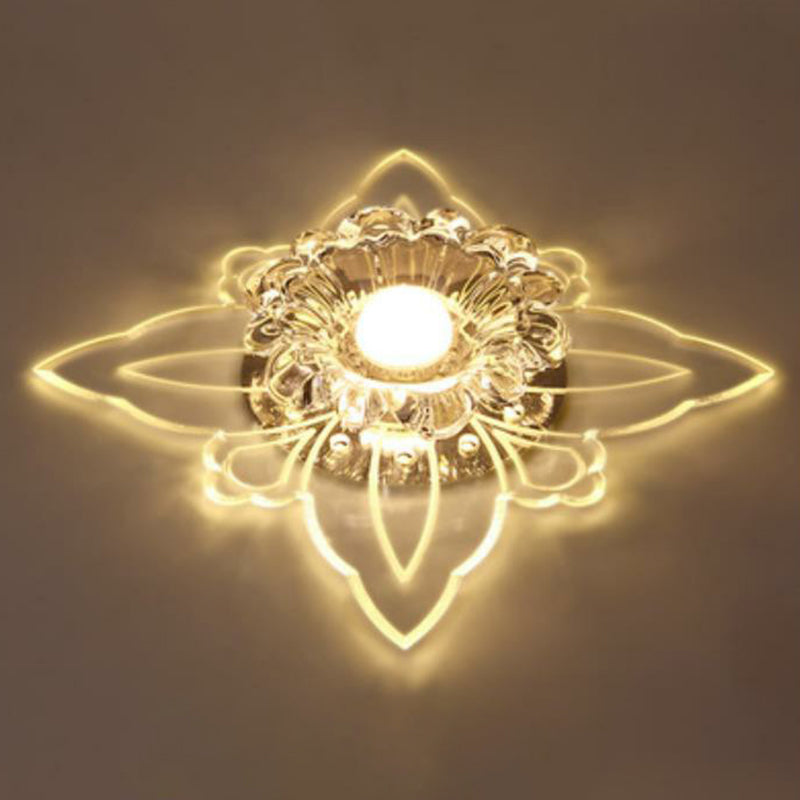 Clear Crystal LED Flush Mount Ceiling Light - Simplicity and Elegance