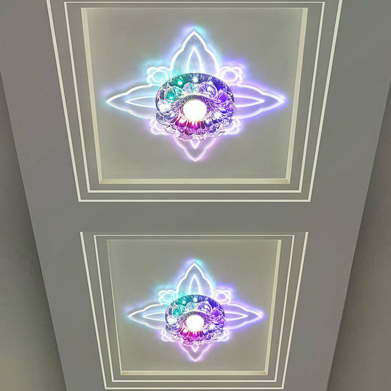 Clear Crystal LED Flush Mount Ceiling Light - Simplicity and Elegance