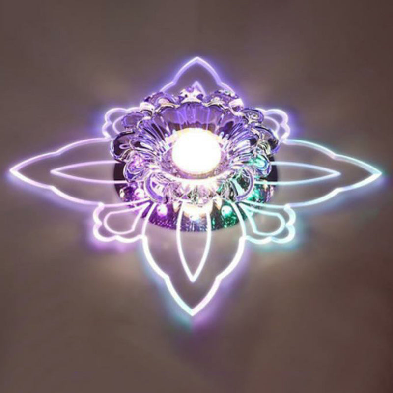 Clear Crystal LED Flush Mount Ceiling Light - Simplicity and Elegance