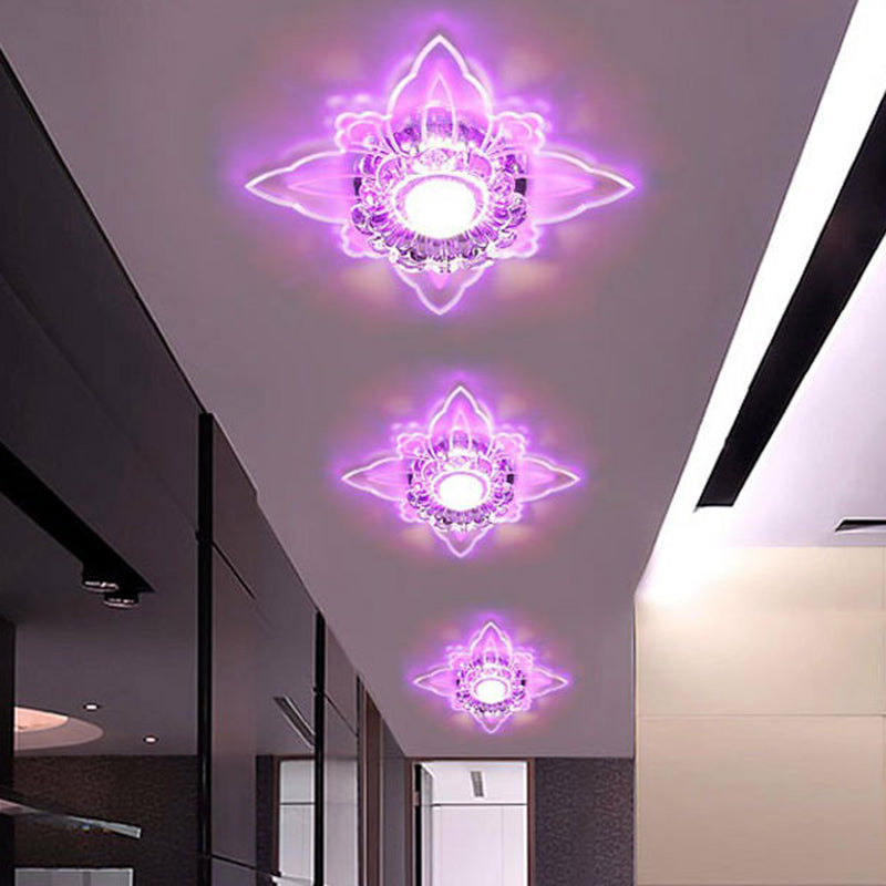 Clear Crystal LED Flush Mount Ceiling Light - Simplicity and Elegance