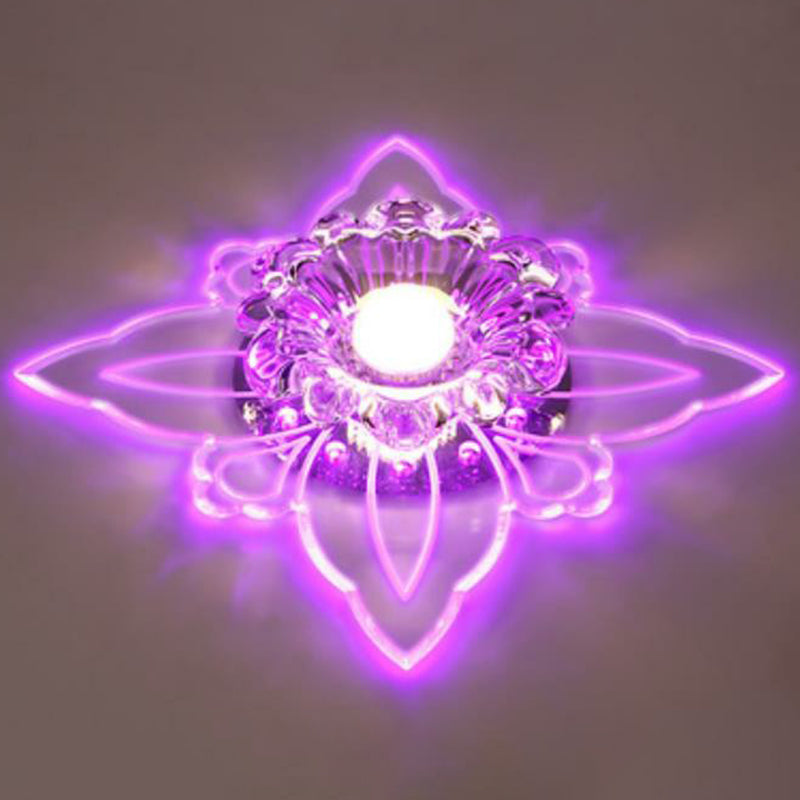 Clear Crystal LED Flush Mount Ceiling Light - Simplicity and Elegance