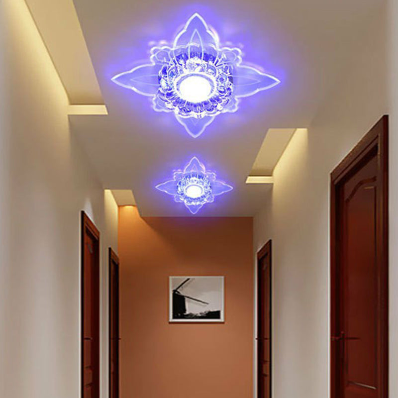Clear Crystal LED Flush Mount Ceiling Light - Simplicity and Elegance