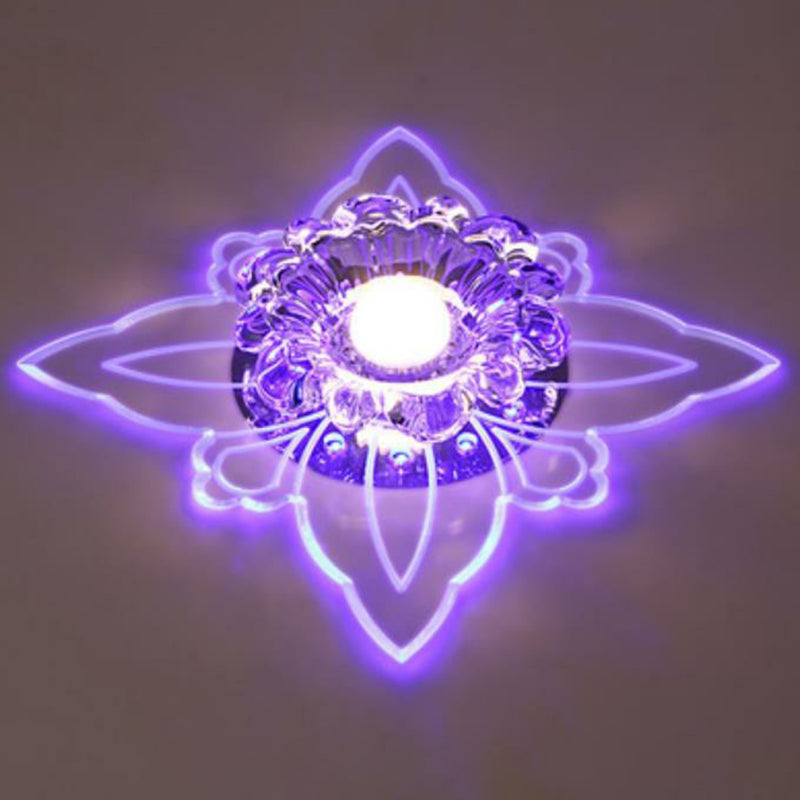 Clear Crystal LED Flush Mount Ceiling Light - Simplicity and Elegance