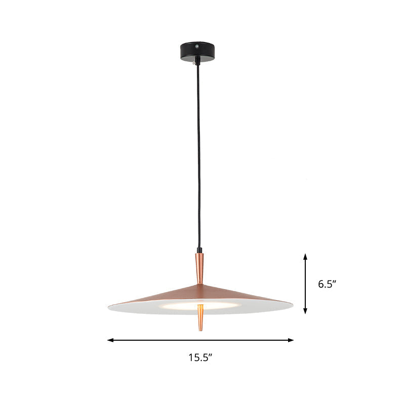 Sleek 1-Light LED Pendant in Rose Gold and White Acrylic